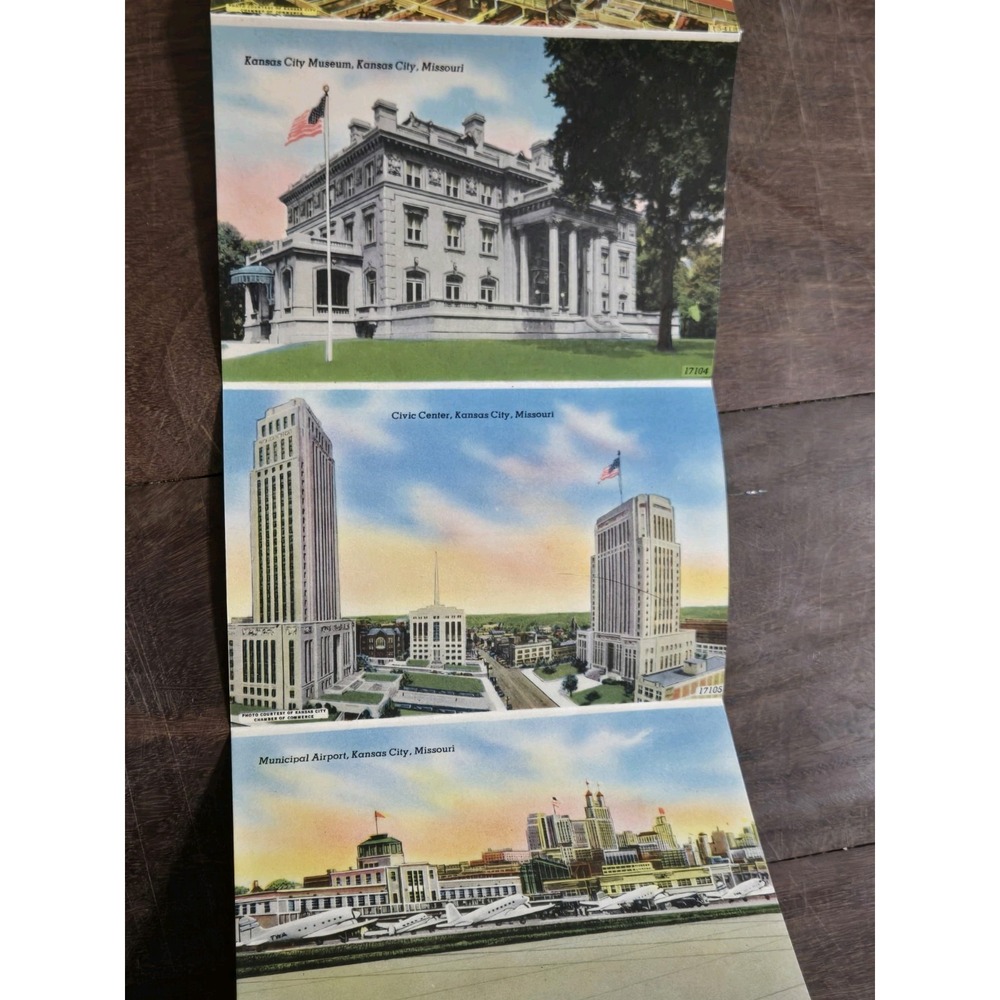 40s Vintage SOUVENIR FOLDER of GREATER KANSAS CITY Postcard Album, Attractions - Picture 11 of 14